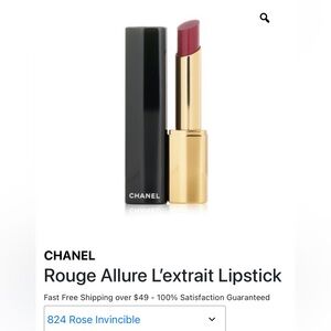 New-In-Box CHANEL Rouge Allure L'extrait Lipstick in Rose Invincible (824)